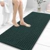image:imageOLANLY Bathroom Rug Mat 30x20 Thick Soft and Absorbent Chenille Bath Mat NonSlip Rubber Backing Machine Washable Quick Dry Bath Rugs for Tub Shower Floor Home Decor Accessories GreyBlackish Green