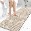 image:imageOLANLY Bathroom Rug Mat 30x20 Thick Soft and Absorbent Chenille Bath Mat NonSlip Rubber Backing Machine Washable Quick Dry Bath Rugs for Tub Shower Floor Home Decor Accessories GreySand