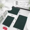 image:imageOLANLY Bathroom Rug Mat 30x20 Thick Soft and Absorbent Chenille Bath Mat NonSlip Rubber Backing Machine Washable Quick Dry Bath Rugs for Tub Shower Floor Home Decor Accessories GreyBlackish Green