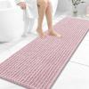 image:imageOLANLY Bathroom Rug Mat 30x20 Thick Soft and Absorbent Chenille Bath Mat NonSlip Rubber Backing Machine Washable Quick Dry Bath Rugs for Tub Shower Floor Home Decor Accessories GreyDusty Rose