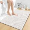 image:imageOLANLY Bathroom Rug Mat 30x20 Thick Soft and Absorbent Chenille Bath Mat NonSlip Rubber Backing Machine Washable Quick Dry Bath Rugs for Tub Shower Floor Home Decor Accessories GreyIvory