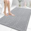 image:imageOLANLY Bathroom Rug Mat 30x20 Thick Soft and Absorbent Chenille Bath Mat NonSlip Rubber Backing Machine Washable Quick Dry Bath Rugs for Tub Shower Floor Home Decor Accessories GreyLight Grey