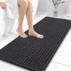image:imageOLANLY Bathroom Rug Mat 30x20 Thick Soft and Absorbent Chenille Bath Mat NonSlip Rubber Backing Machine Washable Quick Dry Bath Rugs for Tub Shower Floor Home Decor Accessories GreyDark Grey
