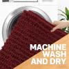 image:imageOLANLY Bathroom Rug Mat 30x20 Thick Soft and Absorbent Chenille Bath Mat NonSlip Rubber Backing Machine Washable Quick Dry Bath Rugs for Tub Shower Floor Home Decor Accessories GreyBurgundy