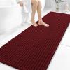 image:imageOLANLY Bathroom Rug Mat 30x20 Thick Soft and Absorbent Chenille Bath Mat NonSlip Rubber Backing Machine Washable Quick Dry Bath Rugs for Tub Shower Floor Home Decor Accessories GreyBurgundy