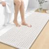 image:imageOLANLY Bathroom Rug Mat 30x20 Thick Soft and Absorbent Chenille Bath Mat NonSlip Rubber Backing Machine Washable Quick Dry Bath Rugs for Tub Shower Floor Home Decor Accessories GreyIvory