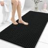 image:imageOLANLY Bathroom Rug Mat 30x20 Thick Soft and Absorbent Chenille Bath Mat NonSlip Rubber Backing Machine Washable Quick Dry Bath Rugs for Tub Shower Floor Home Decor Accessories GreyBlack