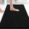 image:imageOLANLY Bathroom Rug Mat 30x20 Thick Soft and Absorbent Chenille Bath Mat NonSlip Rubber Backing Machine Washable Quick Dry Bath Rugs for Tub Shower Floor Home Decor Accessories GreyBlack