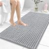 image:imageOLANLY Bathroom Rug Mat 30x20 Thick Soft and Absorbent Chenille Bath Mat NonSlip Rubber Backing Machine Washable Quick Dry Bath Rugs for Tub Shower Floor Home Decor Accessories GreyLight Grey