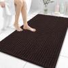 image:imageOLANLY Bathroom Rug Mat 30x20 Thick Soft and Absorbent Chenille Bath Mat NonSlip Rubber Backing Machine Washable Quick Dry Bath Rugs for Tub Shower Floor Home Decor Accessories GreyBrown