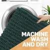 image:imageOLANLY Bathroom Rug Mat 30x20 Thick Soft and Absorbent Chenille Bath Mat NonSlip Rubber Backing Machine Washable Quick Dry Bath Rugs for Tub Shower Floor Home Decor Accessories GreyBlackish Green
