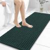 image:imageOLANLY Bathroom Rug Mat 30x20 Thick Soft and Absorbent Chenille Bath Mat NonSlip Rubber Backing Machine Washable Quick Dry Bath Rugs for Tub Shower Floor Home Decor Accessories GreyBlackish Green