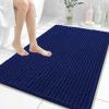 image:imageOLANLY Bathroom Rug Mat 30x20 Thick Soft and Absorbent Chenille Bath Mat NonSlip Rubber Backing Machine Washable Quick Dry Bath Rugs for Tub Shower Floor Home Decor Accessories GreyNavy Blue