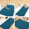 image:imageOLANLY Bathroom Rug Mat 30x20 Thick Soft and Absorbent Chenille Bath Mat NonSlip Rubber Backing Machine Washable Quick Dry Bath Rugs for Tub Shower Floor Home Decor Accessories GreyPeacock Blue
