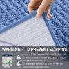 image:imageOLANLY Bathroom Rug Mat 30x20 Thick Soft and Absorbent Chenille Bath Mat NonSlip Rubber Backing Machine Washable Quick Dry Bath Rugs for Tub Shower Floor Home Decor Accessories GreyCornflower Blue