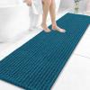 image:imageOLANLY Bathroom Rug Mat 30x20 Thick Soft and Absorbent Chenille Bath Mat NonSlip Rubber Backing Machine Washable Quick Dry Bath Rugs for Tub Shower Floor Home Decor Accessories GreyPeacock Blue