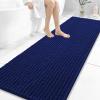 image:imageOLANLY Bathroom Rug Mat 30x20 Thick Soft and Absorbent Chenille Bath Mat NonSlip Rubber Backing Machine Washable Quick Dry Bath Rugs for Tub Shower Floor Home Decor Accessories GreyNavy Blue
