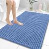 image:imageOLANLY Bathroom Rug Mat 30x20 Thick Soft and Absorbent Chenille Bath Mat NonSlip Rubber Backing Machine Washable Quick Dry Bath Rugs for Tub Shower Floor Home Decor Accessories GreyCornflower Blue