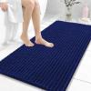image:imageOLANLY Bathroom Rug Mat 30x20 Thick Soft and Absorbent Chenille Bath Mat NonSlip Rubber Backing Machine Washable Quick Dry Bath Rugs for Tub Shower Floor Home Decor Accessories GreyNavy Blue
