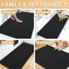 image:imageOLANLY Bathroom Rug Mat 30x20 Thick Soft and Absorbent Chenille Bath Mat NonSlip Rubber Backing Machine Washable Quick Dry Bath Rugs for Tub Shower Floor Home Decor Accessories GreyBlack