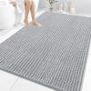 image:imageOLANLY Bathroom Rug Mat 30x20 Thick Soft and Absorbent Chenille Bath Mat NonSlip Rubber Backing Machine Washable Quick Dry Bath Rugs for Tub Shower Floor Home Decor Accessories GreyLight Grey