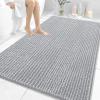 image:imageOLANLY Bathroom Rug Mat 30x20 Thick Soft and Absorbent Chenille Bath Mat NonSlip Rubber Backing Machine Washable Quick Dry Bath Rugs for Tub Shower Floor Home Decor Accessories GreyLight Grey
