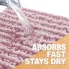 image:imageOLANLY Bathroom Rug Mat 30x20 Thick Soft and Absorbent Chenille Bath Mat NonSlip Rubber Backing Machine Washable Quick Dry Bath Rugs for Tub Shower Floor Home Decor Accessories GreyDusty Rose