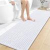 image:imageOLANLY Bathroom Rug Mat 30x20 Thick Soft and Absorbent Chenille Bath Mat NonSlip Rubber Backing Machine Washable Quick Dry Bath Rugs for Tub Shower Floor Home Decor Accessories GreyWhite