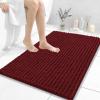 image:imageOLANLY Bathroom Rug Mat 30x20 Thick Soft and Absorbent Chenille Bath Mat NonSlip Rubber Backing Machine Washable Quick Dry Bath Rugs for Tub Shower Floor Home Decor Accessories GreyBurgundy