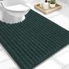 image:imageOLANLY Bathroom Rug Mat 30x20 Thick Soft and Absorbent Chenille Bath Mat NonSlip Rubber Backing Machine Washable Quick Dry Bath Rugs for Tub Shower Floor Home Decor Accessories GreyBlackish Green