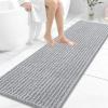 image:imageOLANLY Bathroom Rug Mat 30x20 Thick Soft and Absorbent Chenille Bath Mat NonSlip Rubber Backing Machine Washable Quick Dry Bath Rugs for Tub Shower Floor Home Decor Accessories GreyLight Grey