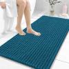 image:imageOLANLY Bathroom Rug Mat 30x20 Thick Soft and Absorbent Chenille Bath Mat NonSlip Rubber Backing Machine Washable Quick Dry Bath Rugs for Tub Shower Floor Home Decor Accessories GreyPeacock Blue