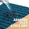 image:imageOLANLY Bathroom Rug Mat 30x20 Thick Soft and Absorbent Chenille Bath Mat NonSlip Rubber Backing Machine Washable Quick Dry Bath Rugs for Tub Shower Floor Home Decor Accessories GreyPeacock Blue