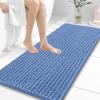image:imageOLANLY Bathroom Rug Mat 30x20 Thick Soft and Absorbent Chenille Bath Mat NonSlip Rubber Backing Machine Washable Quick Dry Bath Rugs for Tub Shower Floor Home Decor Accessories GreyCornflower Blue