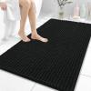 image:imageOLANLY Bathroom Rug Mat 30x20 Thick Soft and Absorbent Chenille Bath Mat NonSlip Rubber Backing Machine Washable Quick Dry Bath Rugs for Tub Shower Floor Home Decor Accessories GreyBlack