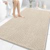 image:imageOLANLY Bathroom Rug Mat 30x20 Thick Soft and Absorbent Chenille Bath Mat NonSlip Rubber Backing Machine Washable Quick Dry Bath Rugs for Tub Shower Floor Home Decor Accessories GreySand
