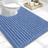 image:imageOLANLY Bathroom Rug Mat 30x20 Thick Soft and Absorbent Chenille Bath Mat NonSlip Rubber Backing Machine Washable Quick Dry Bath Rugs for Tub Shower Floor Home Decor Accessories GreyCornflower Blue