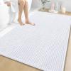 image:imageOLANLY Bathroom Rug Mat 30x20 Thick Soft and Absorbent Chenille Bath Mat NonSlip Rubber Backing Machine Washable Quick Dry Bath Rugs for Tub Shower Floor Home Decor Accessories GreyWhite