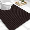 image:imageOLANLY Bathroom Rug Mat 30x20 Thick Soft and Absorbent Chenille Bath Mat NonSlip Rubber Backing Machine Washable Quick Dry Bath Rugs for Tub Shower Floor Home Decor Accessories GreyBrown