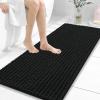 image:imageOLANLY Bathroom Rug Mat 30x20 Thick Soft and Absorbent Chenille Bath Mat NonSlip Rubber Backing Machine Washable Quick Dry Bath Rugs for Tub Shower Floor Home Decor Accessories GreyBlack