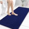 image:imageOLANLY Bathroom Rug Mat 30x20 Thick Soft and Absorbent Chenille Bath Mat NonSlip Rubber Backing Machine Washable Quick Dry Bath Rugs for Tub Shower Floor Home Decor Accessories GreyNavy Blue