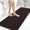 image:imageOLANLY Bathroom Rug Mat 30x20 Thick Soft and Absorbent Chenille Bath Mat NonSlip Rubber Backing Machine Washable Quick Dry Bath Rugs for Tub Shower Floor Home Decor Accessories GreyBrown