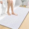 image:imageOLANLY Bathroom Rug Mat 30x20 Thick Soft and Absorbent Chenille Bath Mat NonSlip Rubber Backing Machine Washable Quick Dry Bath Rugs for Tub Shower Floor Home Decor Accessories GreyWhite