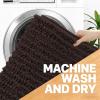image:imageOLANLY Bathroom Rug Mat 30x20 Thick Soft and Absorbent Chenille Bath Mat NonSlip Rubber Backing Machine Washable Quick Dry Bath Rugs for Tub Shower Floor Home Decor Accessories GreyBrown