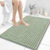 image:imageOLANLY Bathroom Rug Mat 30x20 Thick Soft and Absorbent Chenille Bath Mat NonSlip Rubber Backing Machine Washable Quick Dry Bath Rugs for Tub Shower Floor Home Decor Accessories GreySage Green