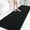 image:imageOLANLY Bathroom Rug Mat 30x20 Thick Soft and Absorbent Chenille Bath Mat NonSlip Rubber Backing Machine Washable Quick Dry Bath Rugs for Tub Shower Floor Home Decor Accessories GreyBlack